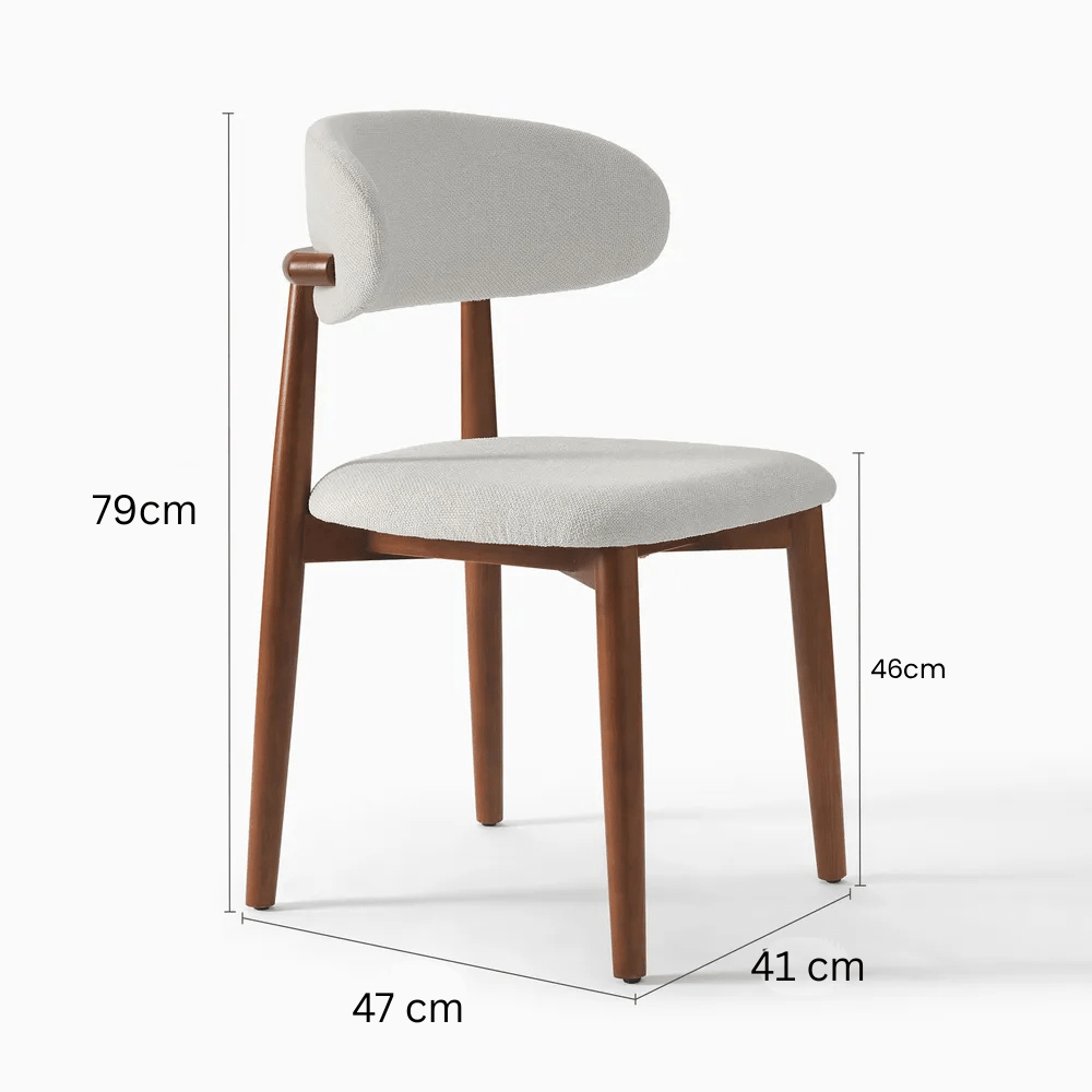 قطن كتان أبيض عاجي / خشب الرماد البني
