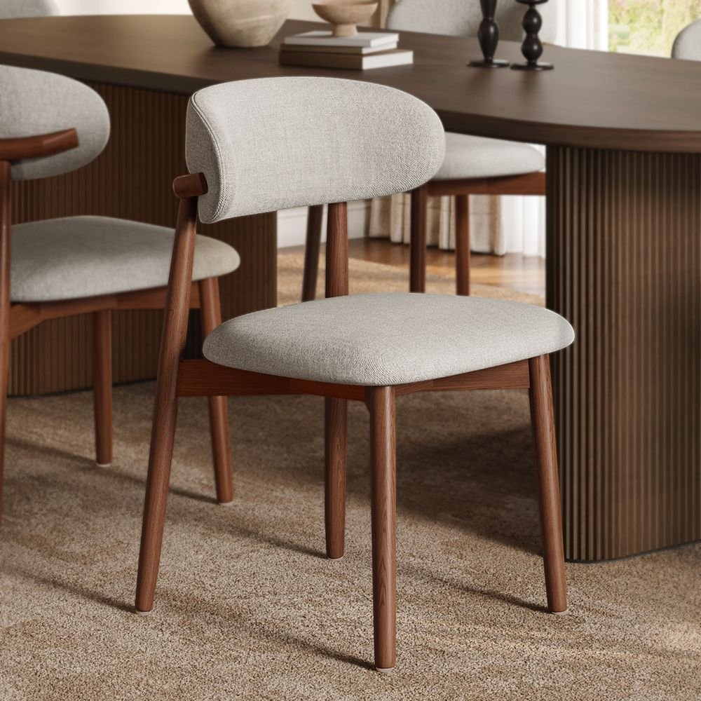 Noelle Cotton Linen Dining Chairs (Set of 2) - Exclusivia