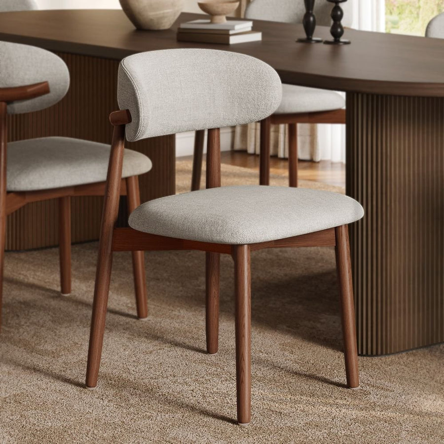 Noelle Cotton Linen Dining Chairs (Set of 2) - Exclusivia