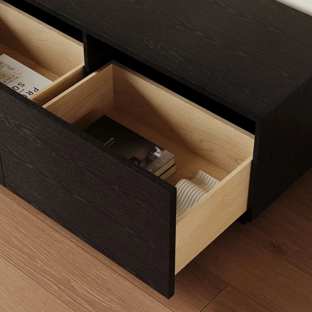Noir 200 cm Modern Drawer TV Console - Exclusivia