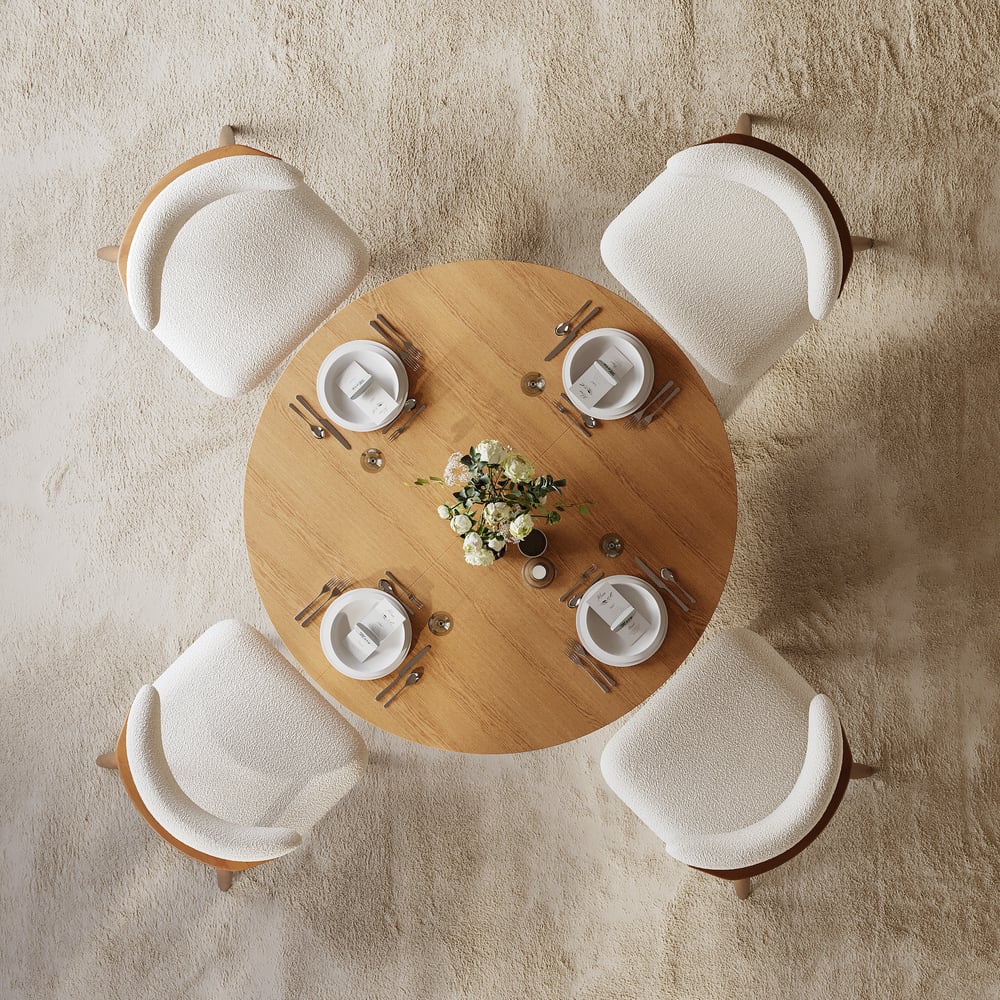 Nora Solid Wood Fluted Dining Table - Exclusivia