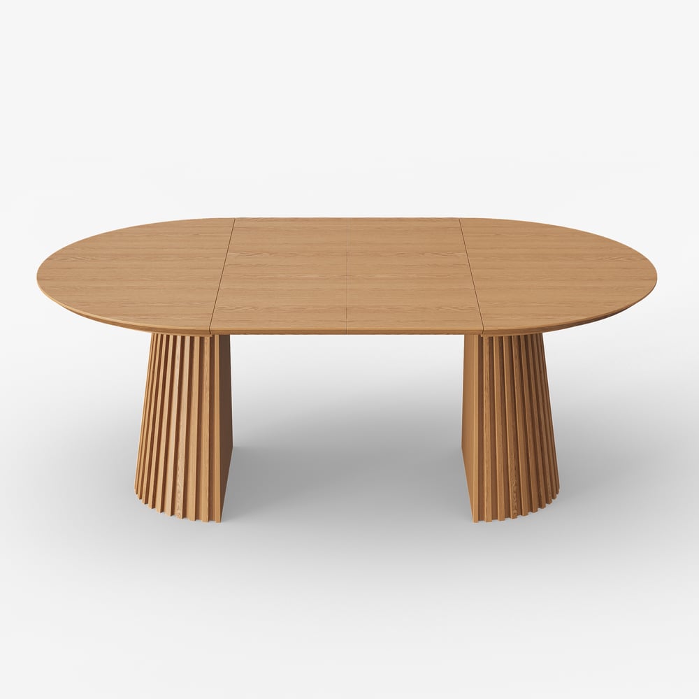 Nora Solid Wood Fluted Dining Table - Exclusivia