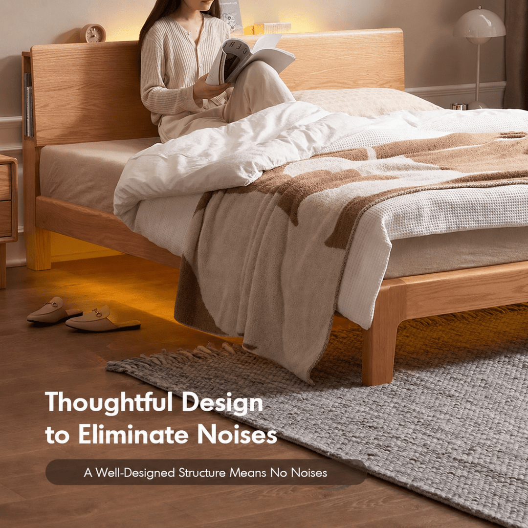 Nordal Oak Platform Bed - Exclusivia