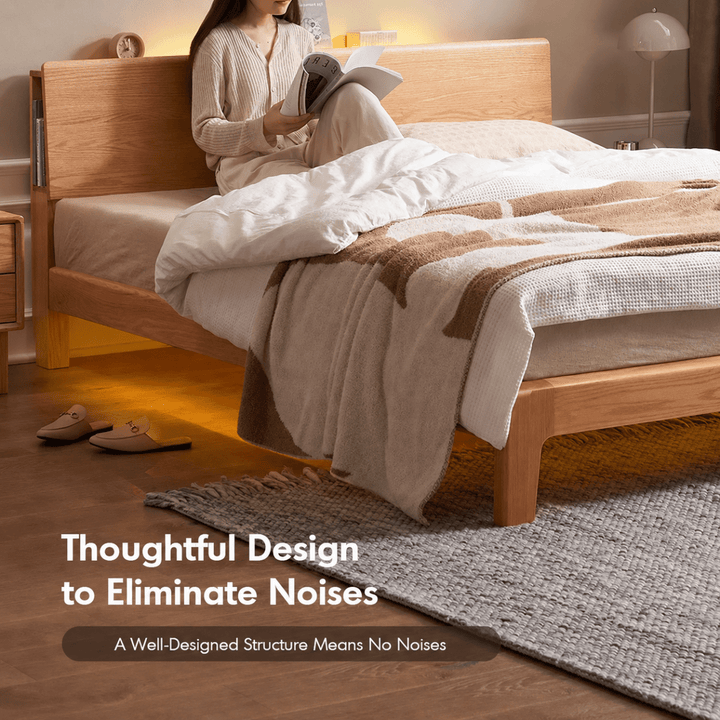 Nordal Oak Platform Bed - Exclusivia