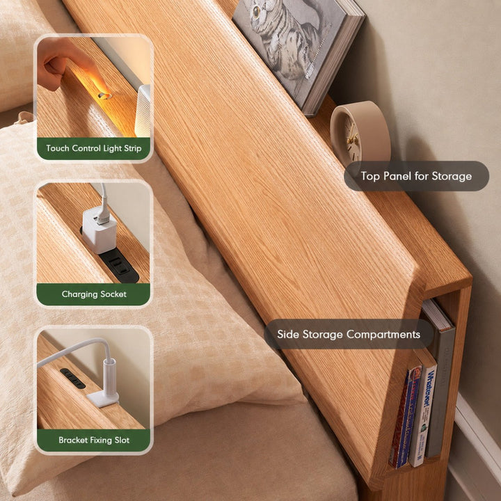 Nordal Oak Platform Bed - Exclusivia
