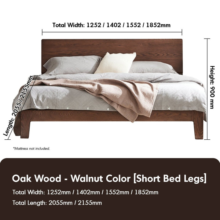 Nordal Oak Platform Bed - Exclusivia