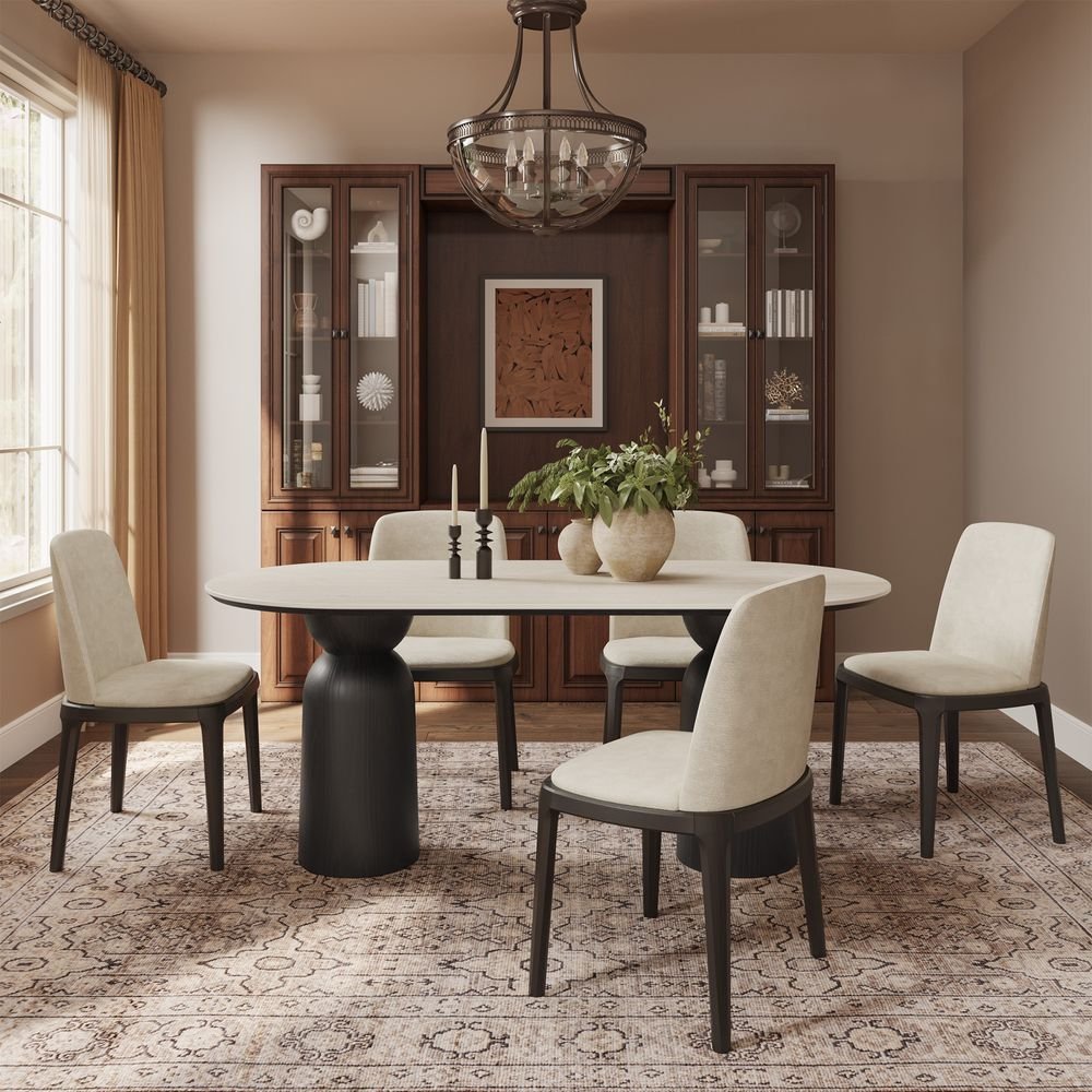 Norrin Cotton Linen Dining Chairs (Set of 2) - Exclusivia