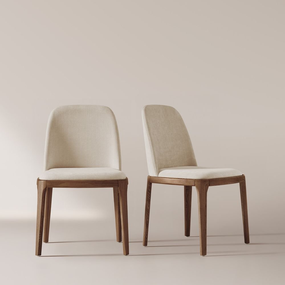 Norrin Cotton Linen Dining Chairs (Set of 2) - Exclusivia
