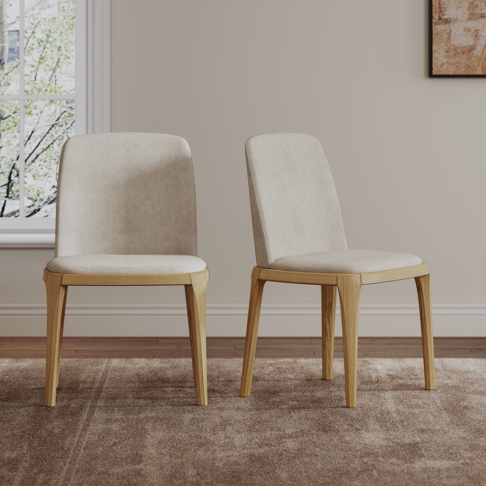 Norrin Cotton Linen Dining Chairs (Set of 2) - Exclusivia