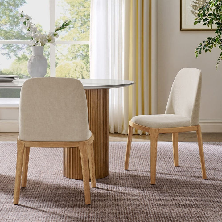 Norrin Cotton Linen Dining Chairs (Set of 2) - Exclusivia