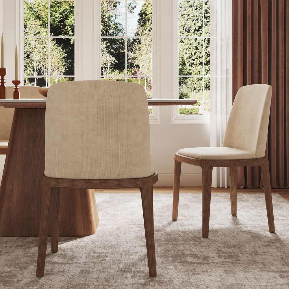 Norrin Cotton Linen Dining Chairs (Set of 2) - Exclusivia