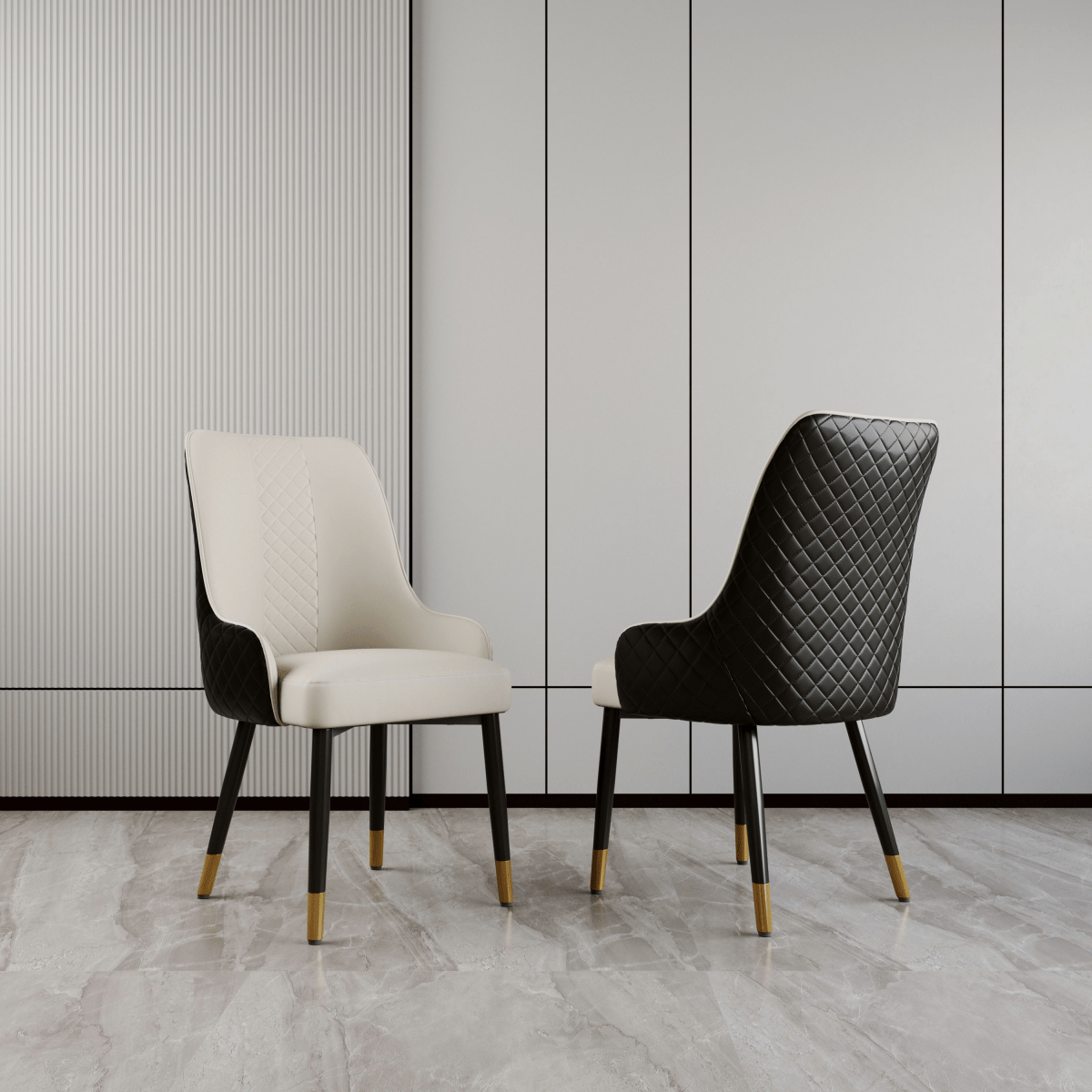Norrin – Set of 2 Modern Upholstered Dining Chairs - Exclusivia