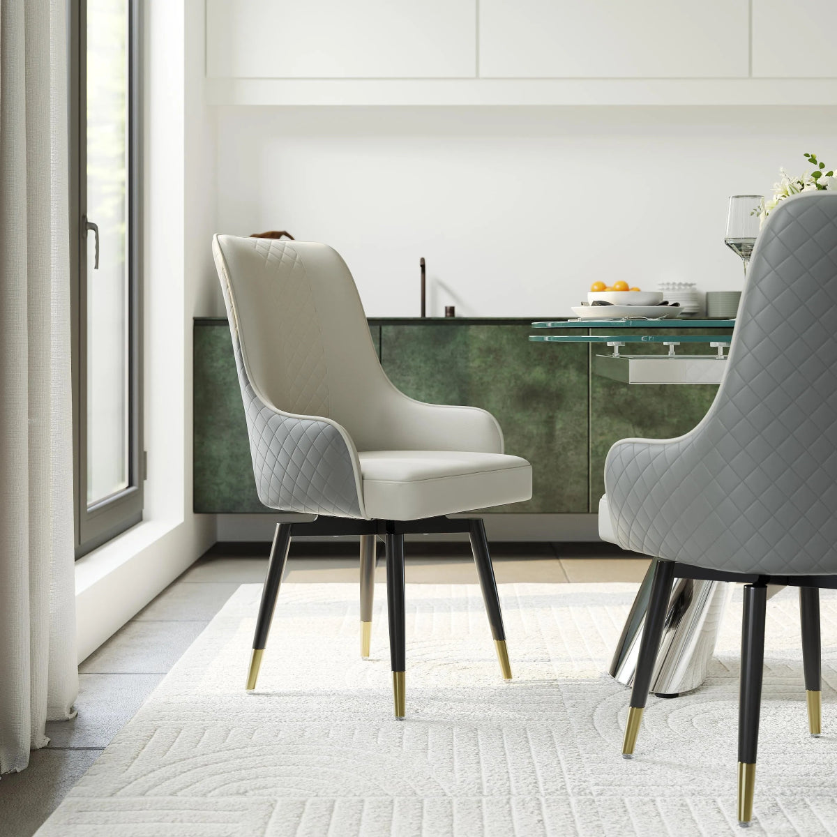 Norrin – Set of 2 Modern Upholstered Dining Chairs - Exclusivia