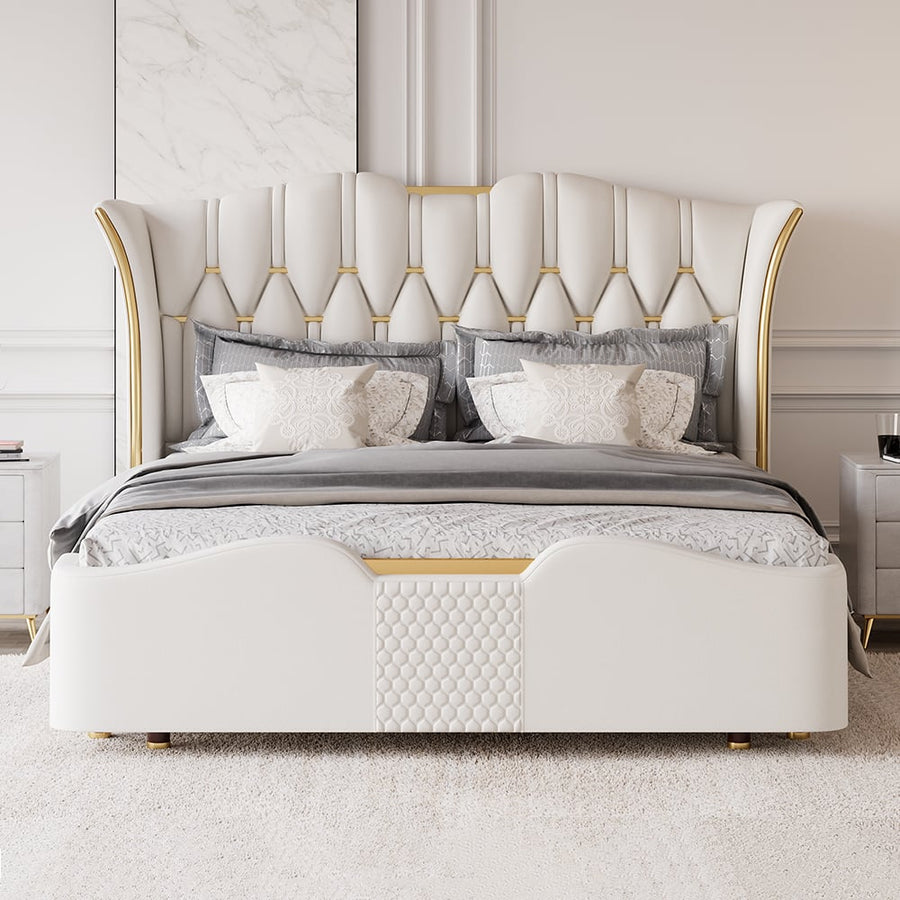 Norva Luxe Tufted Wingback Upholstered Bed - Exclusivia