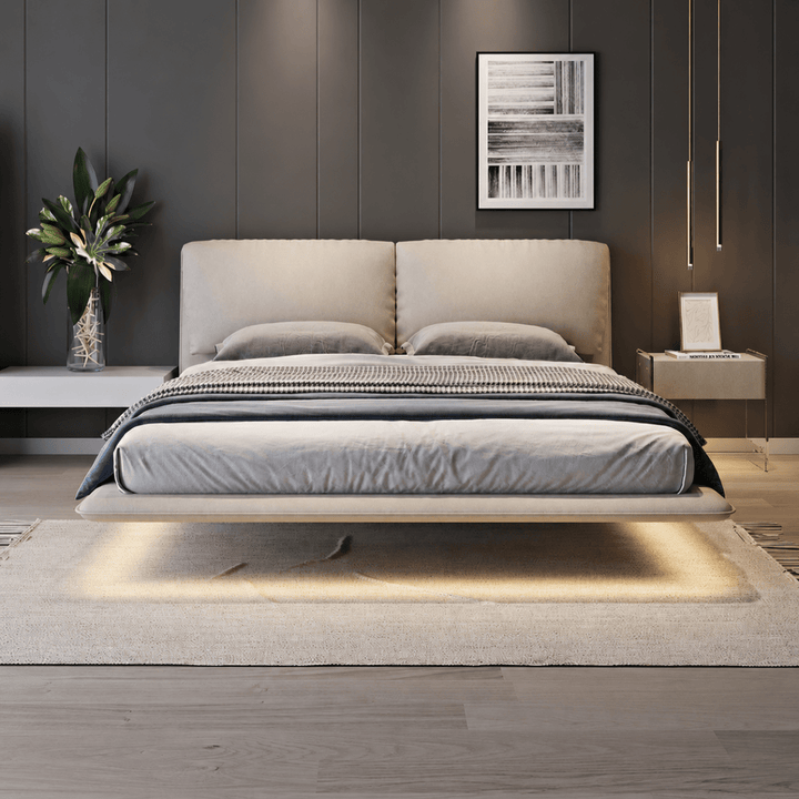 Nova Floating Leather LED Bedframe - Exclusivia