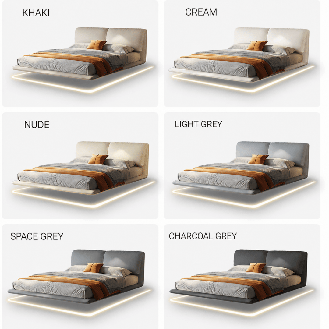 Nova Floating Leather LED Bedframe - Exclusivia