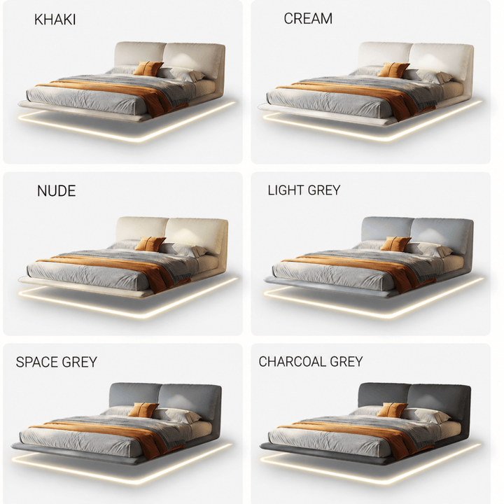 Nova Floating Leather LED Bedframe - Exclusivia