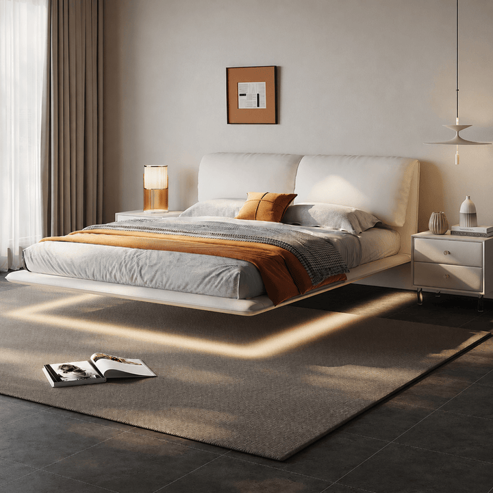 Nova Floating Leather LED Bedframe - Exclusivia