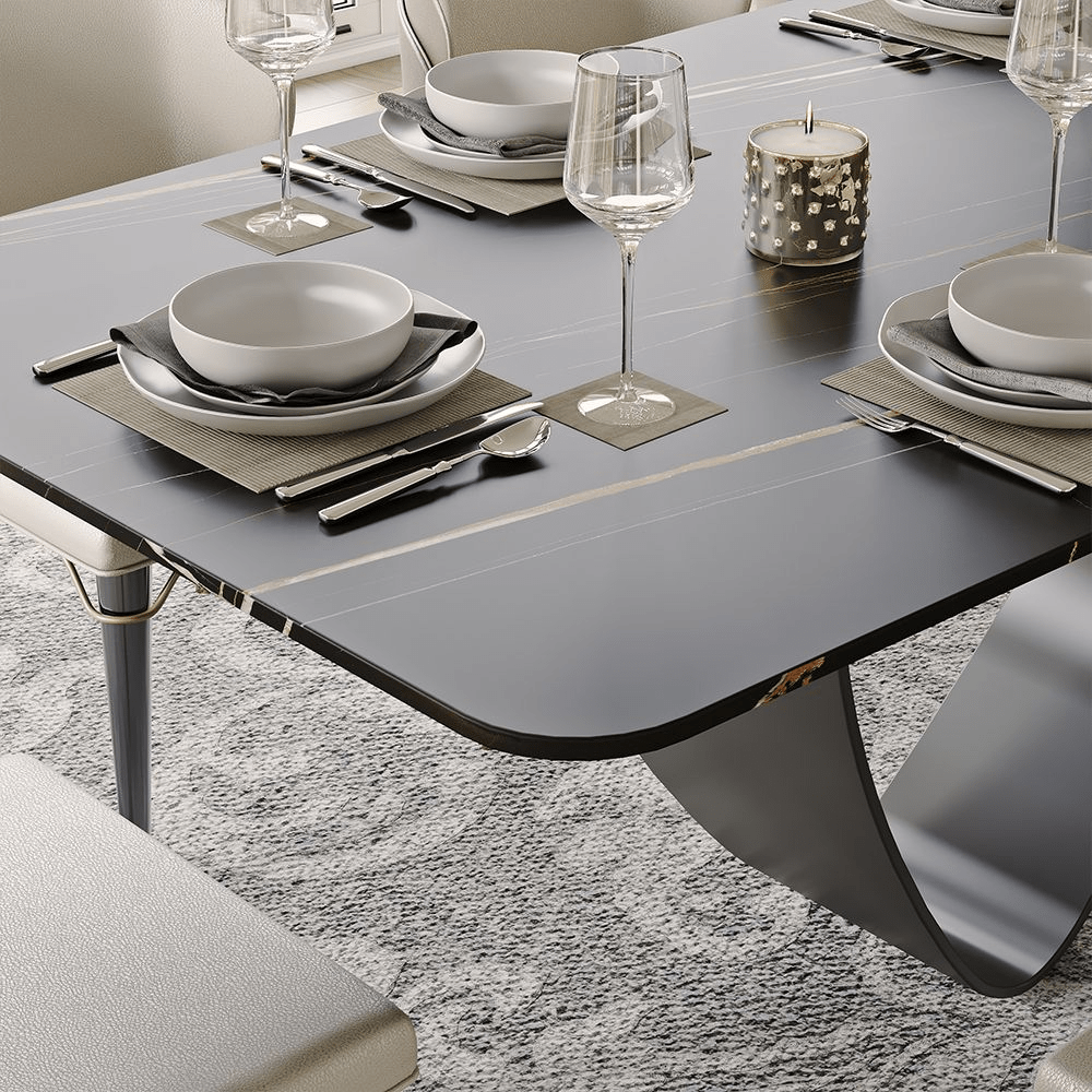 NovaLux Rectangular Sintered Stone Dining Table - Exclusivia