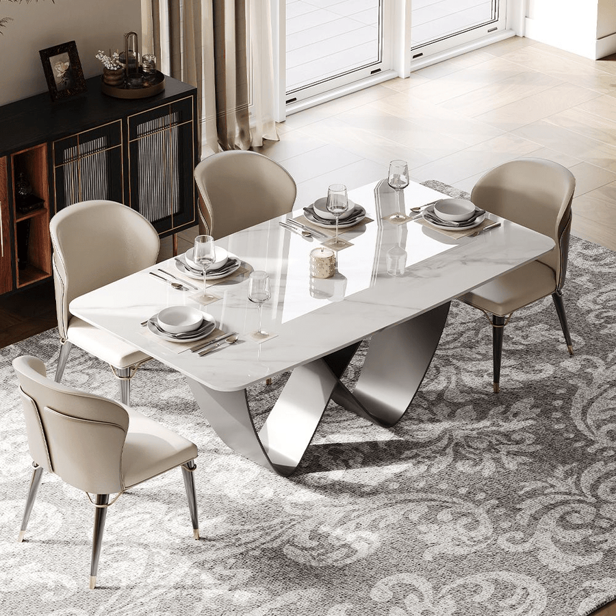 NovaLux Rectangular Sintered Stone Dining Table - Exclusivia