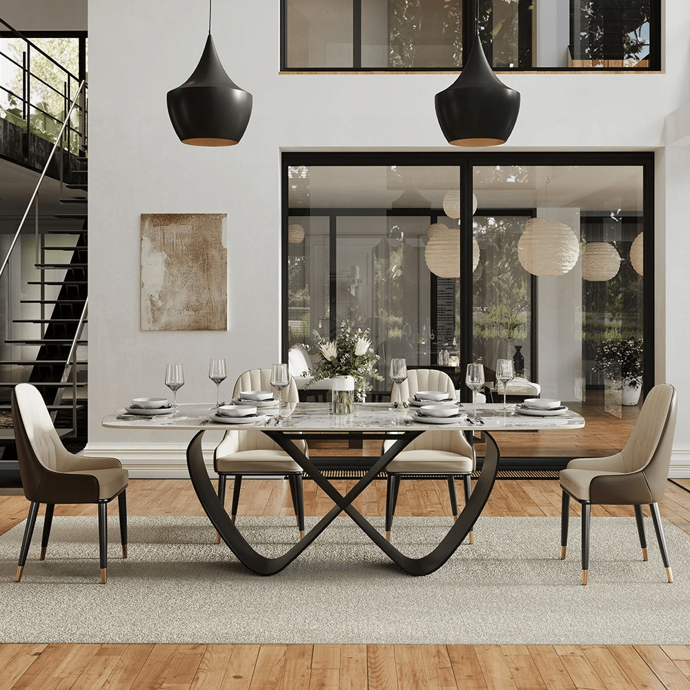 NovaLux Rectangular Sintered Stone Dining Table - Exclusivia