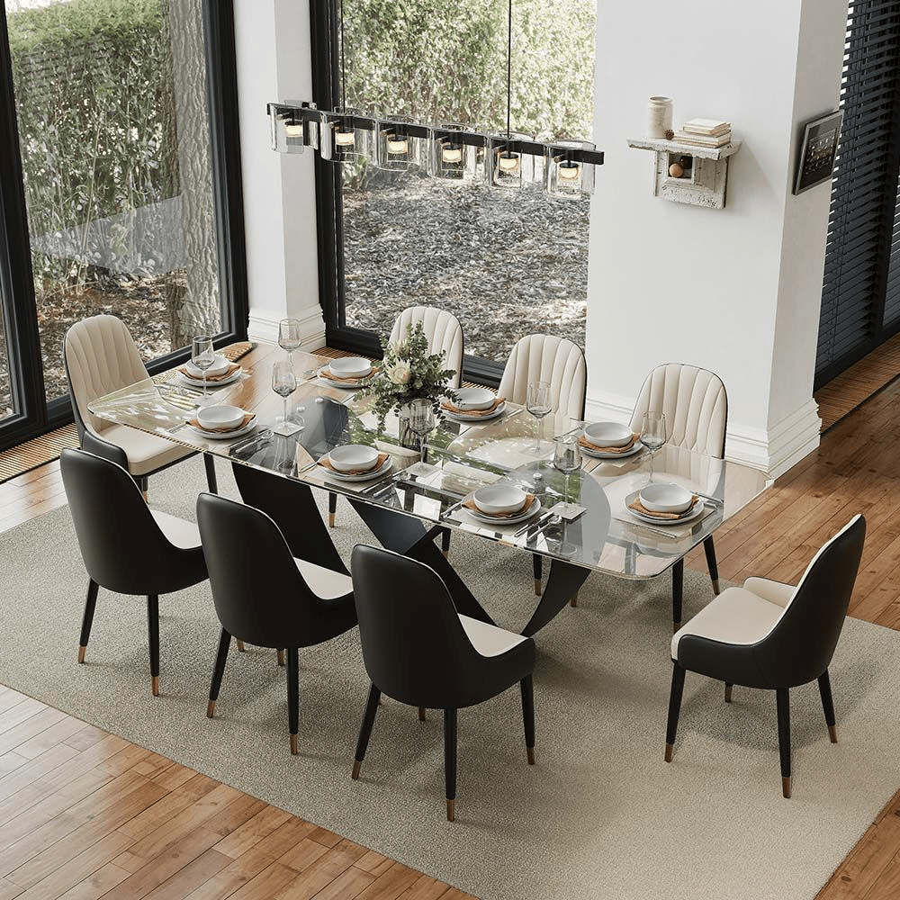 NovaLux Rectangular Sintered Stone Dining Table - Exclusivia