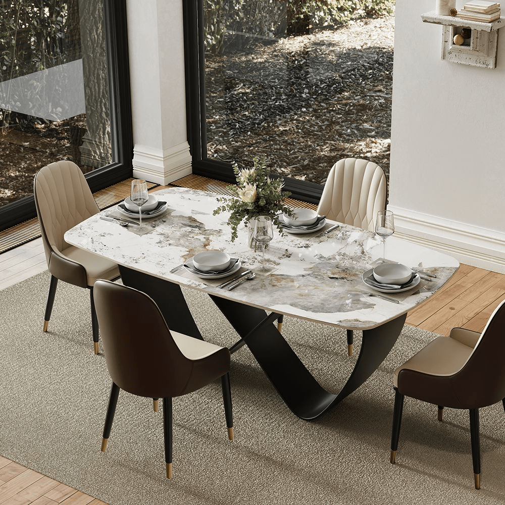 NovaLux Rectangular Sintered Stone Dining Table - Exclusivia