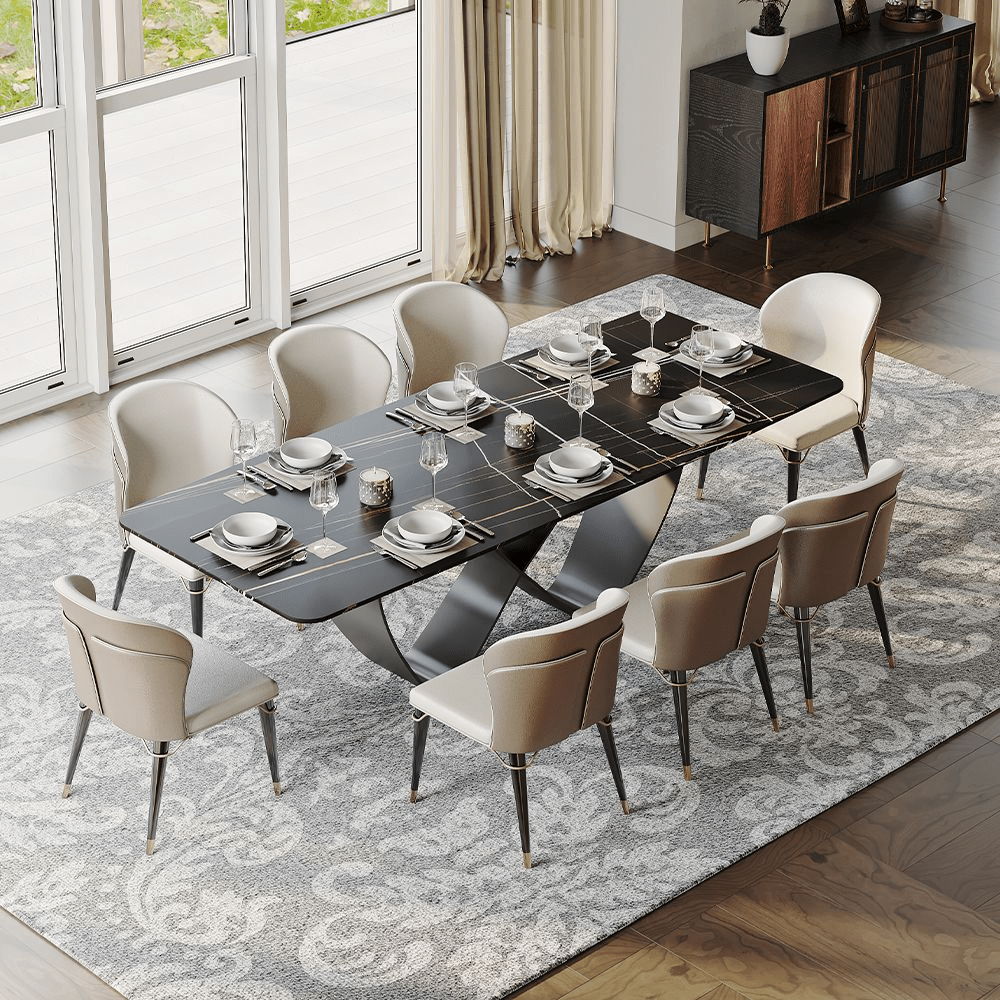NovaLux Rectangular Sintered Stone Dining Table - Exclusivia