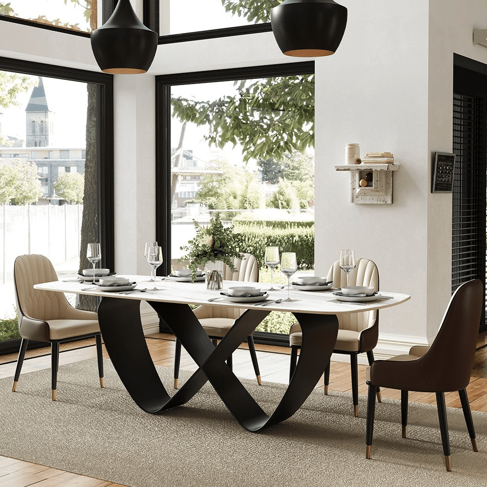 NovaLux Rectangular Sintered Stone Dining Table - Exclusivia