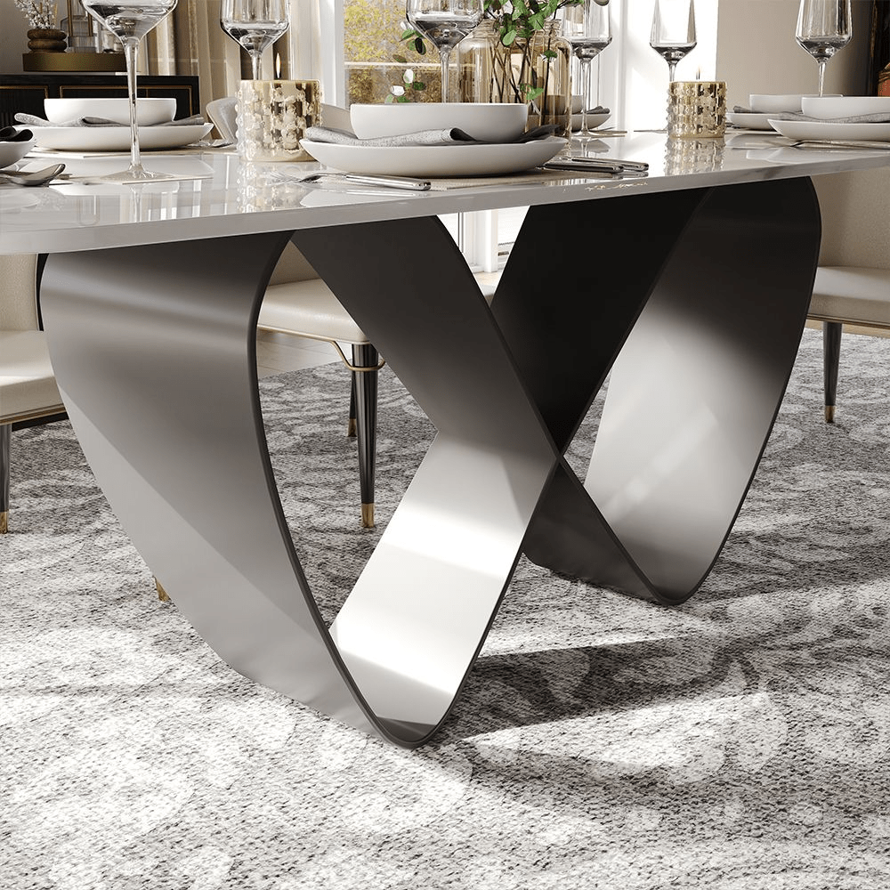 NovaLux Rectangular Sintered Stone Dining Table - Exclusivia