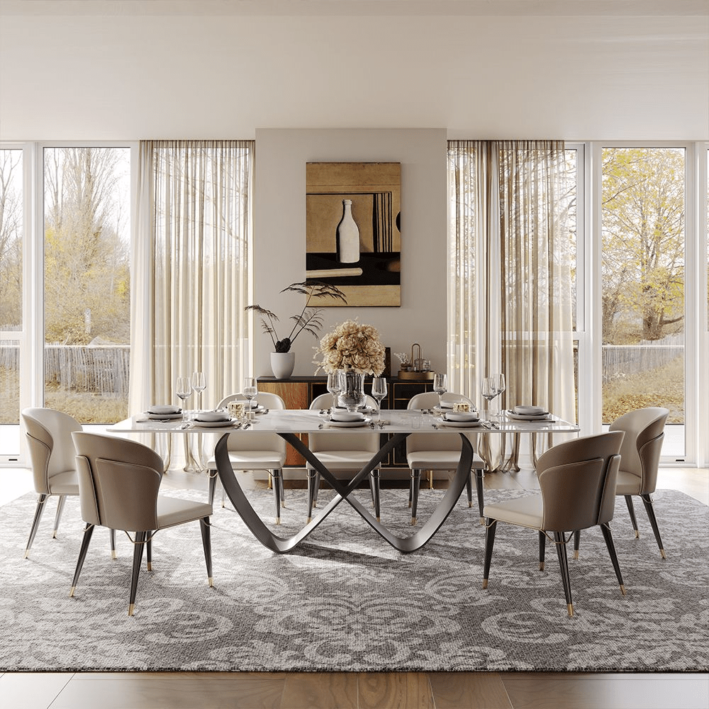NovaLux Rectangular Sintered Stone Dining Table - Exclusivia