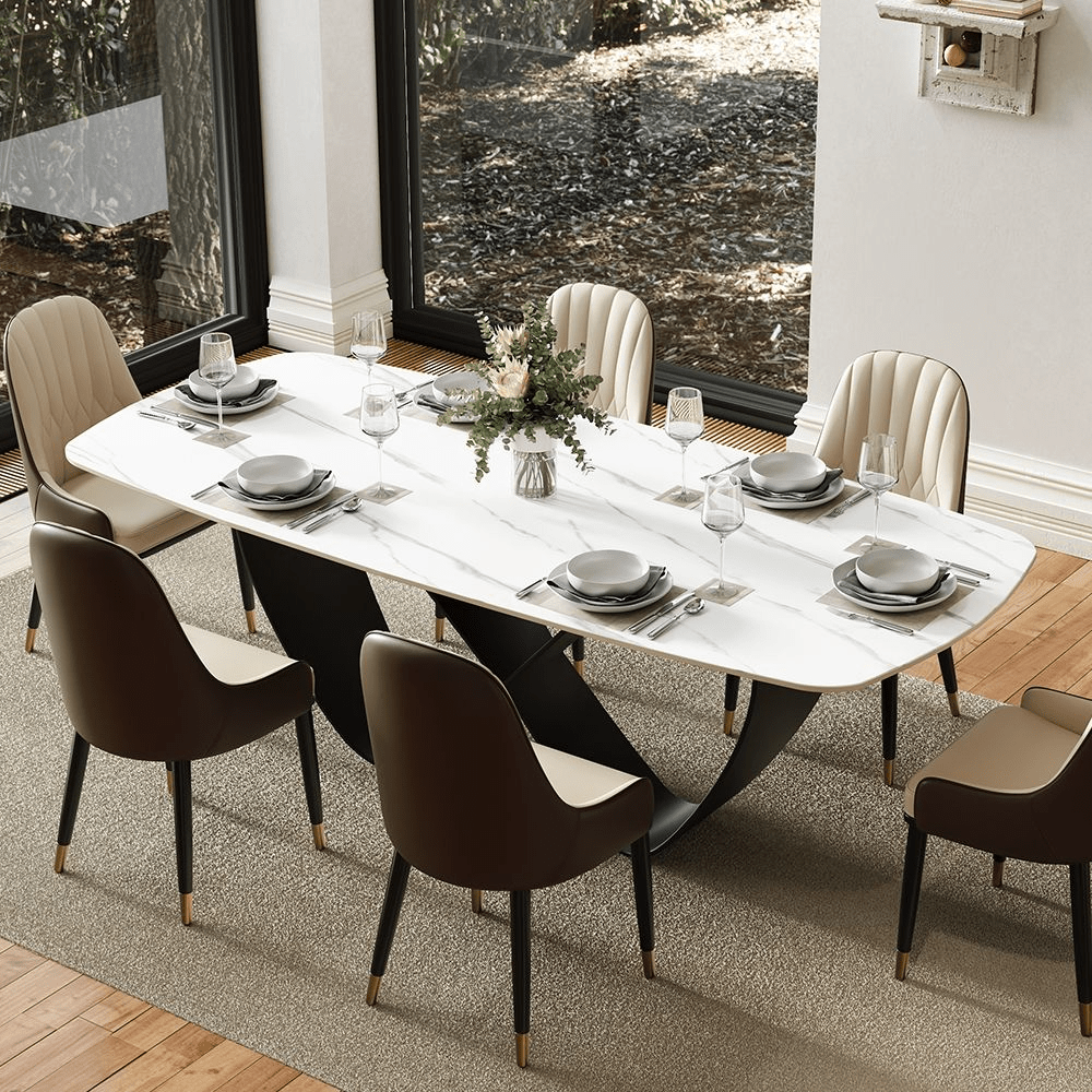 NovaLux Rectangular Sintered Stone Dining Table - Exclusivia
