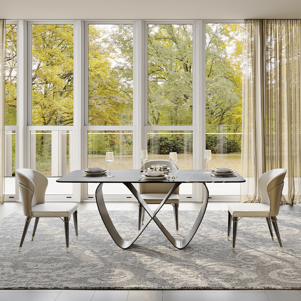 NovaLux Rectangular Sintered Stone Dining Table - Exclusivia