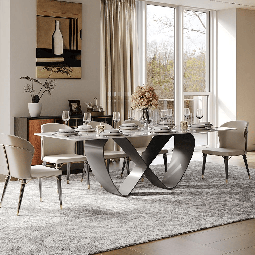 NovaLux Rectangular Sintered Stone Dining Table - Exclusivia