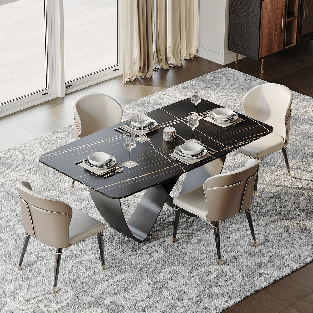 NovaLux Rectangular Sintered Stone Dining Table - Exclusivia