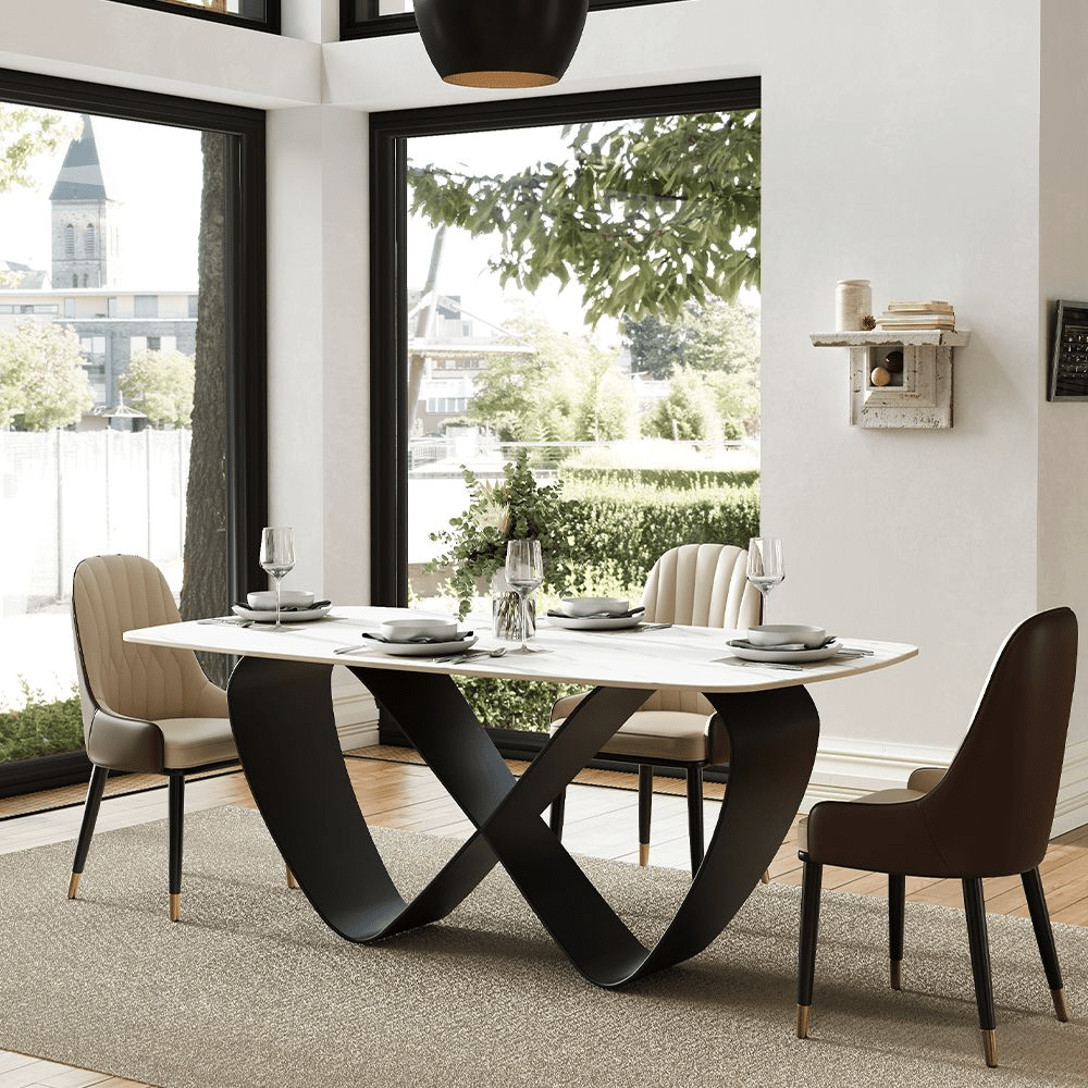 NovaLux Rectangular Sintered Stone Dining Table - Exclusivia