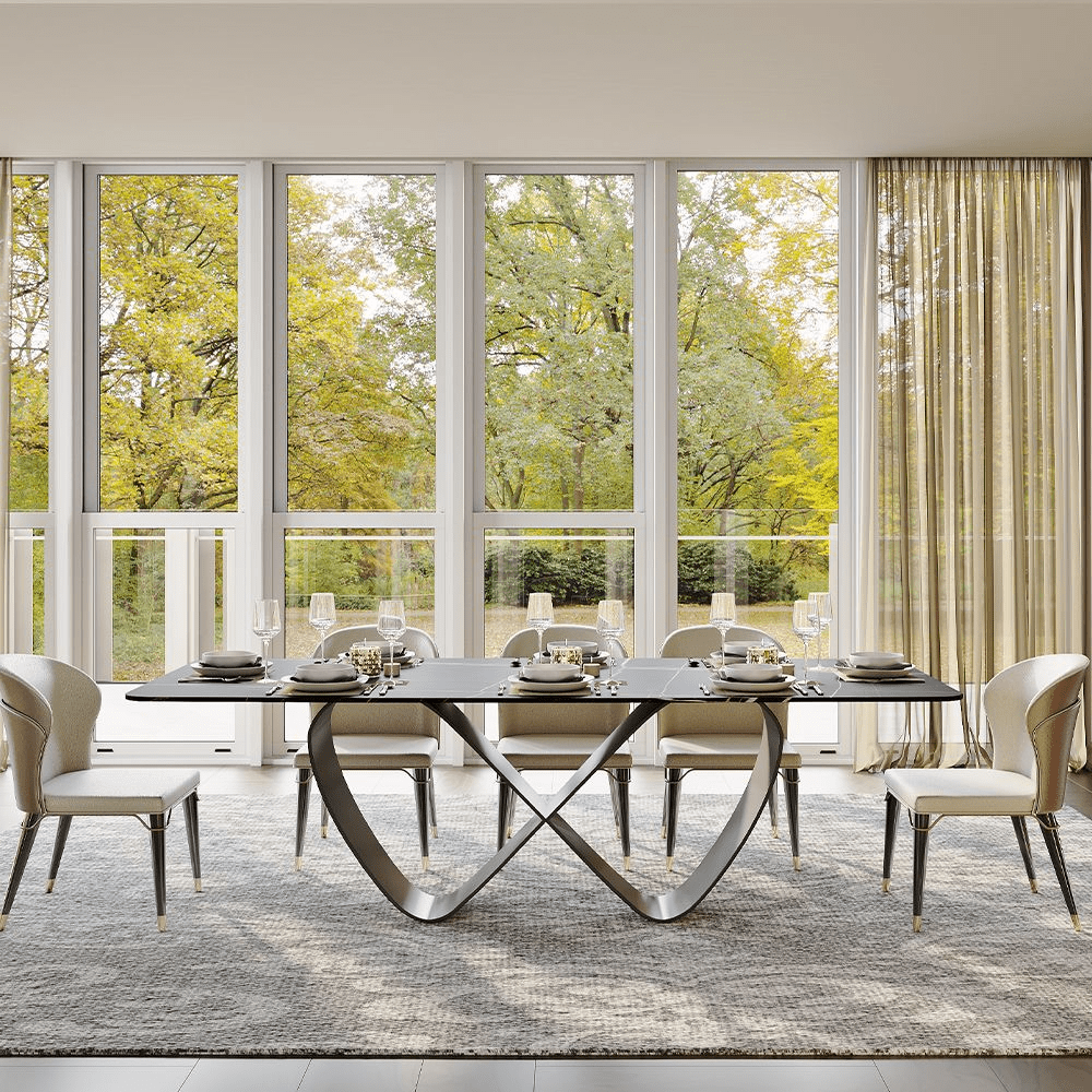 NovaLux Rectangular Sintered Stone Dining Table - Exclusivia