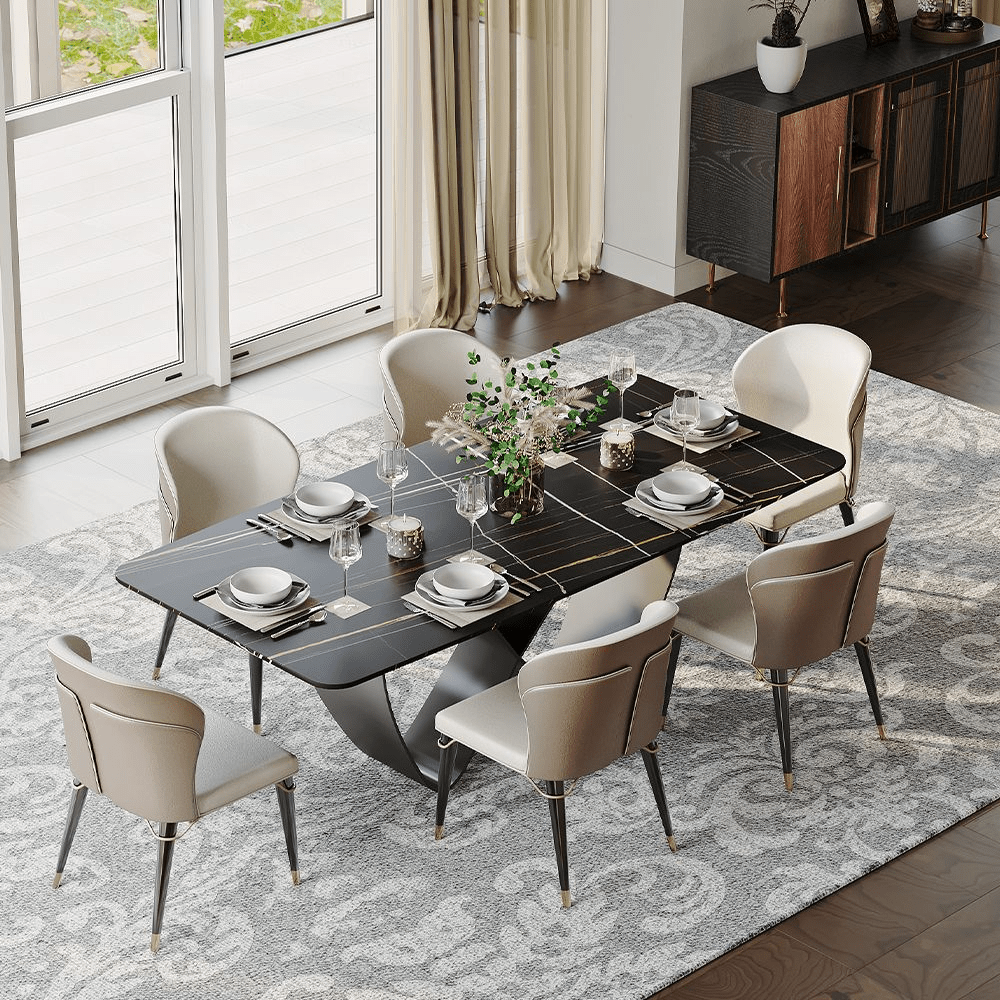 NovaLux Rectangular Sintered Stone Dining Table - Exclusivia