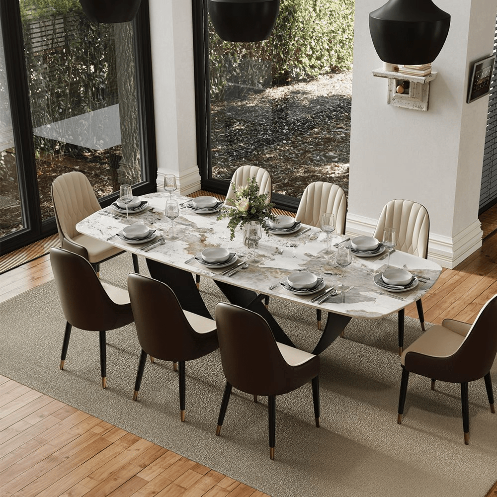 NovaLux Rectangular Sintered Stone Dining Table - Exclusivia