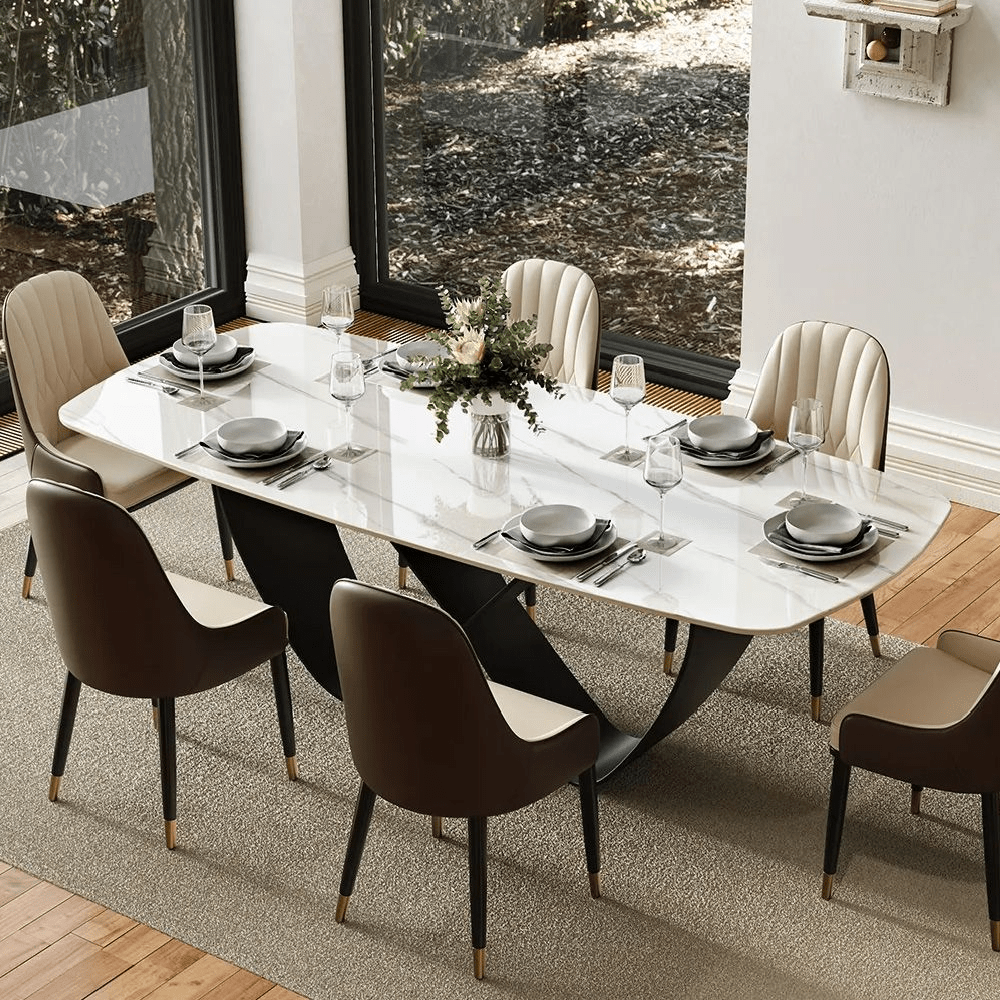 NovaLux Rectangular Sintered Stone Dining Table - Exclusivia