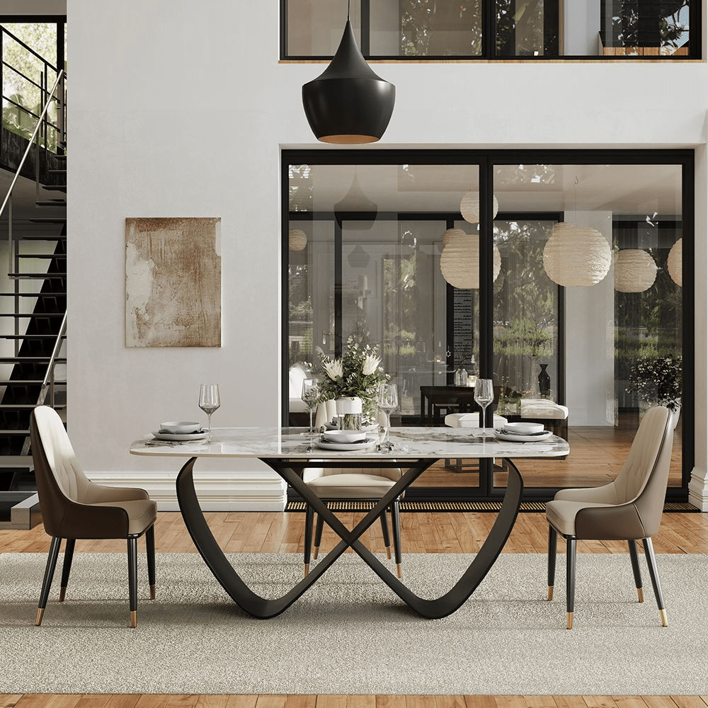NovaLux Rectangular Sintered Stone Dining Table - Exclusivia