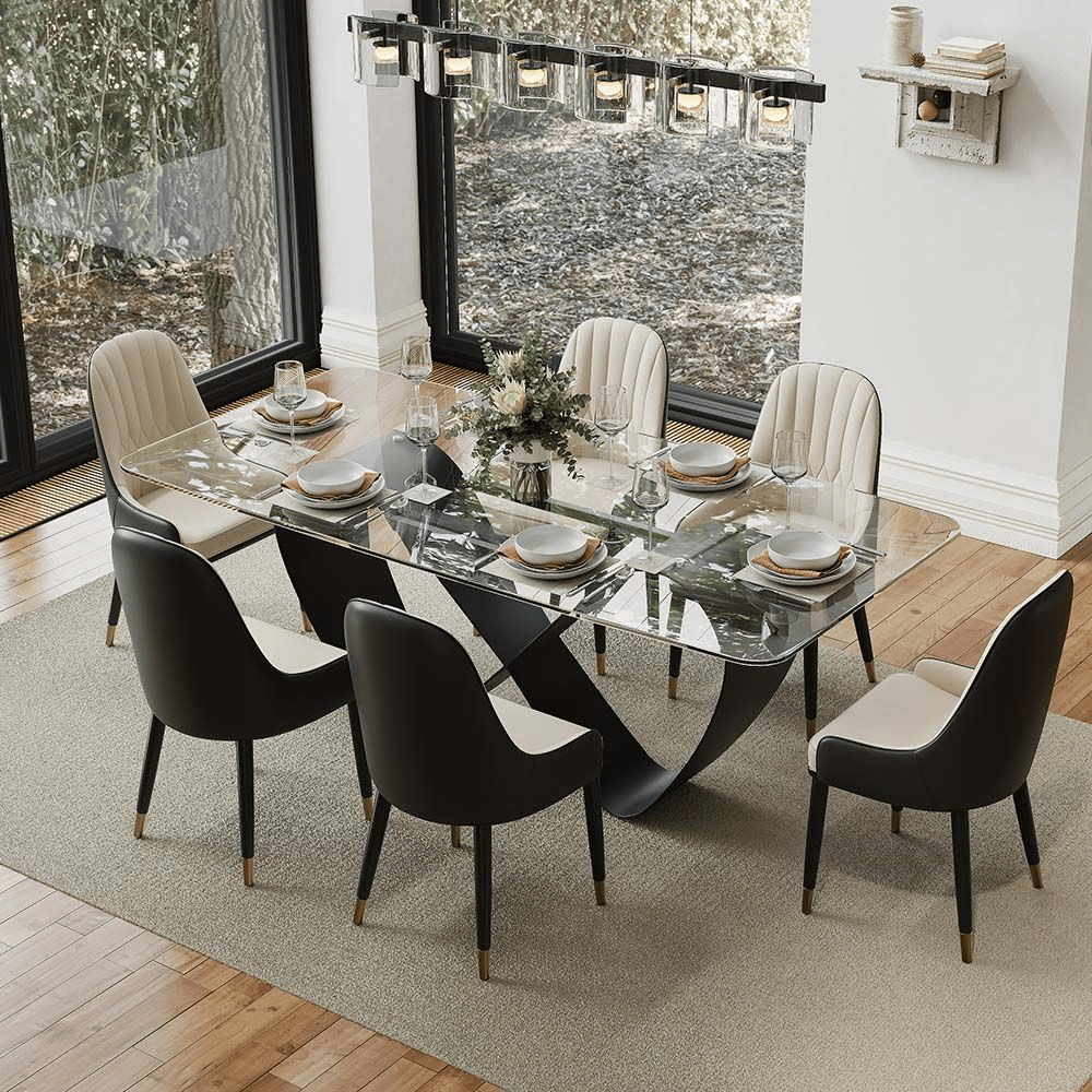NovaLux Rectangular Sintered Stone Dining Table - Exclusivia