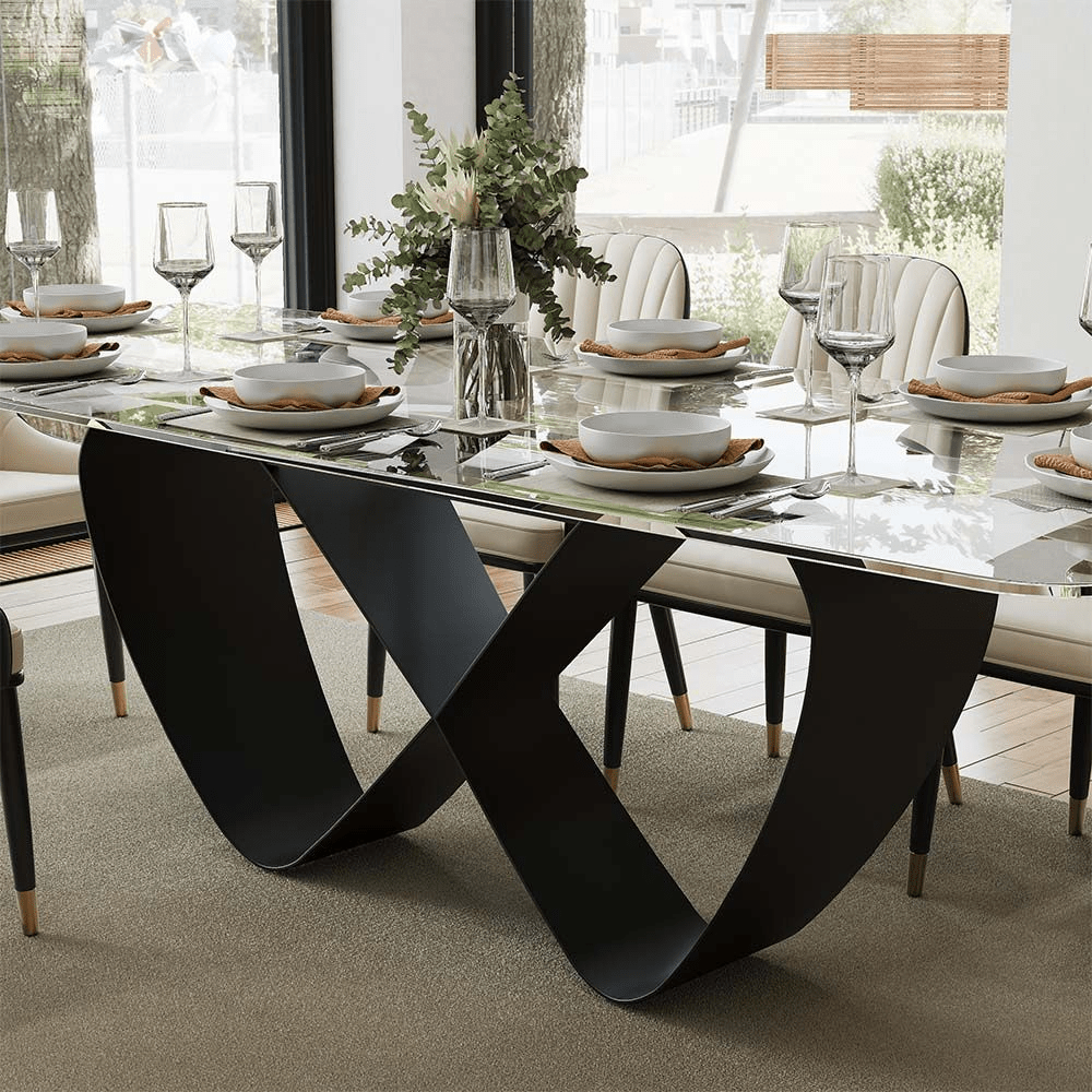 NovaLux Rectangular Sintered Stone Dining Table - Exclusivia