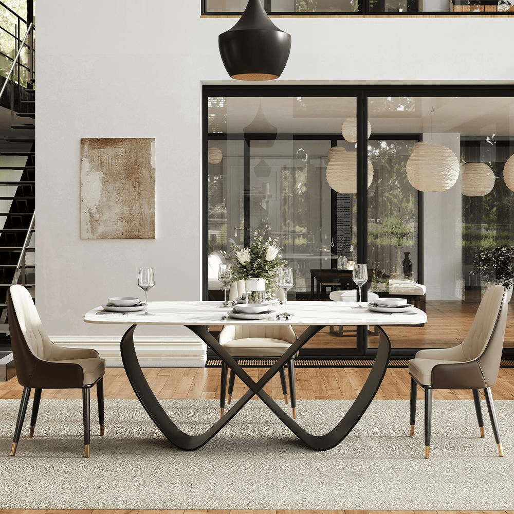 NovaLux Rectangular Sintered Stone Dining Table - Exclusivia