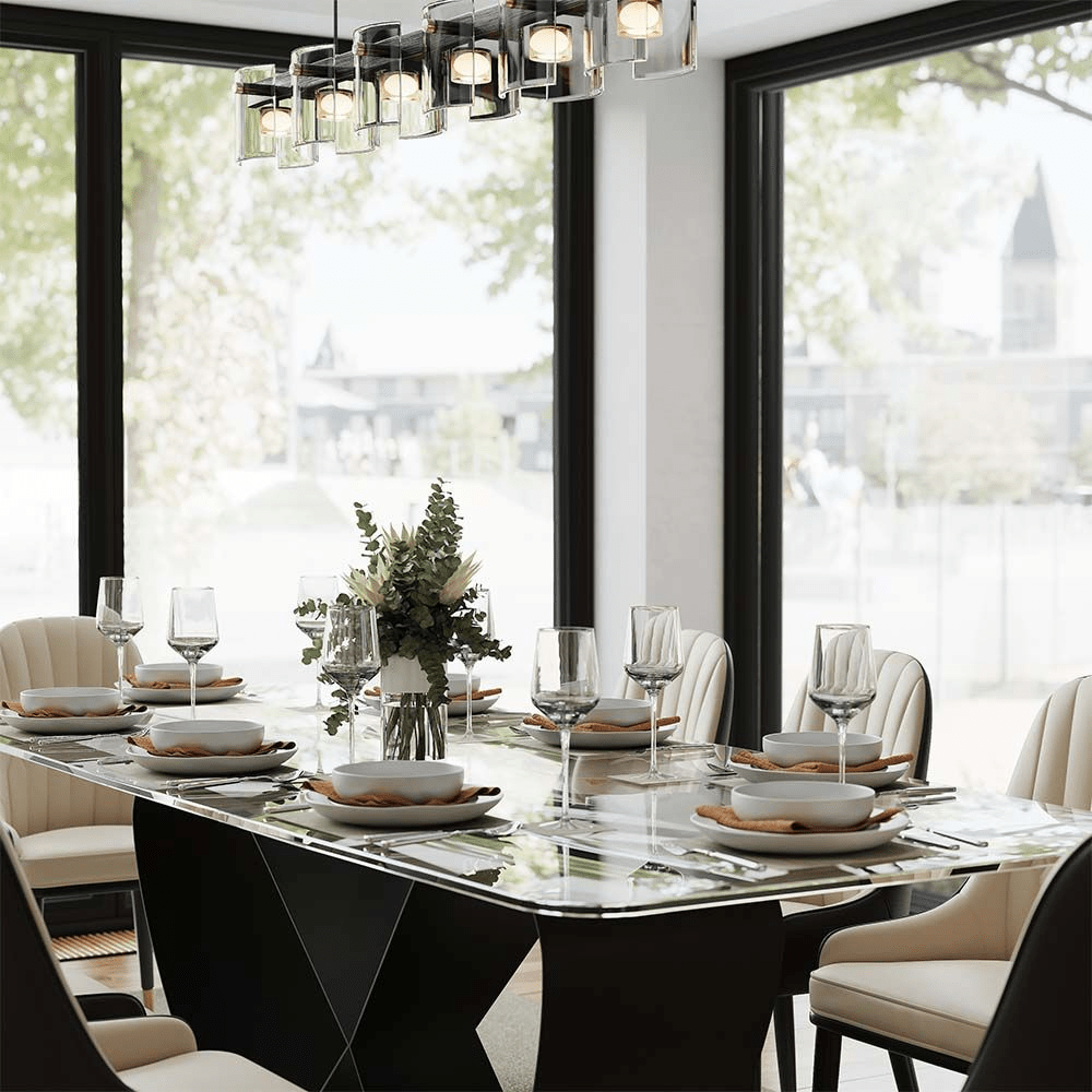 NovaLux Rectangular Sintered Stone Dining Table - Exclusivia