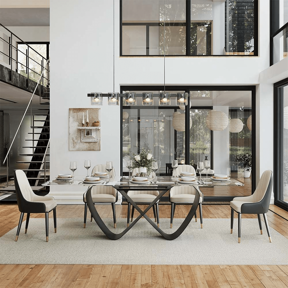 NovaLux Rectangular Sintered Stone Dining Table - Exclusivia