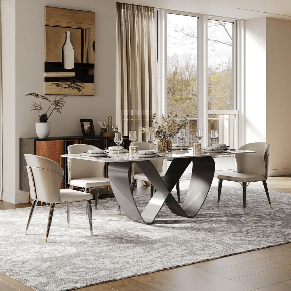 NovaLux Rectangular Sintered Stone Dining Table - Exclusivia
