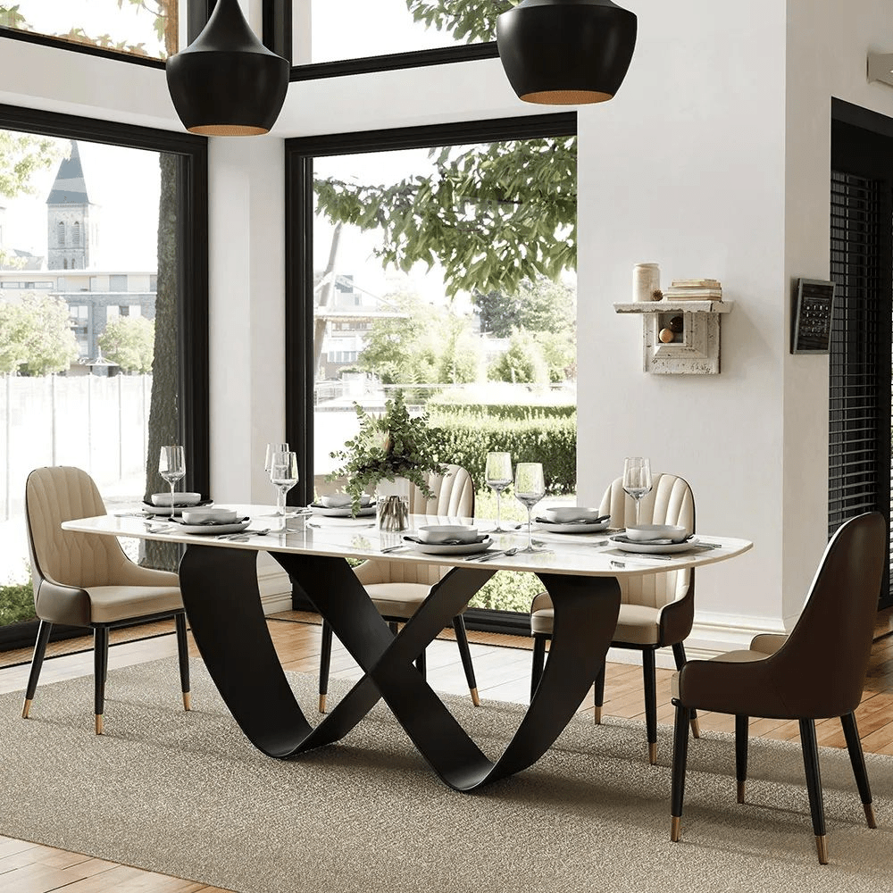 NovaLux Rectangular Sintered Stone Dining Table - Exclusivia