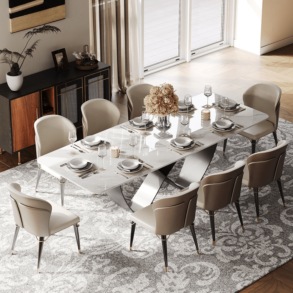 NovaLux Rectangular Sintered Stone Dining Table - Exclusivia