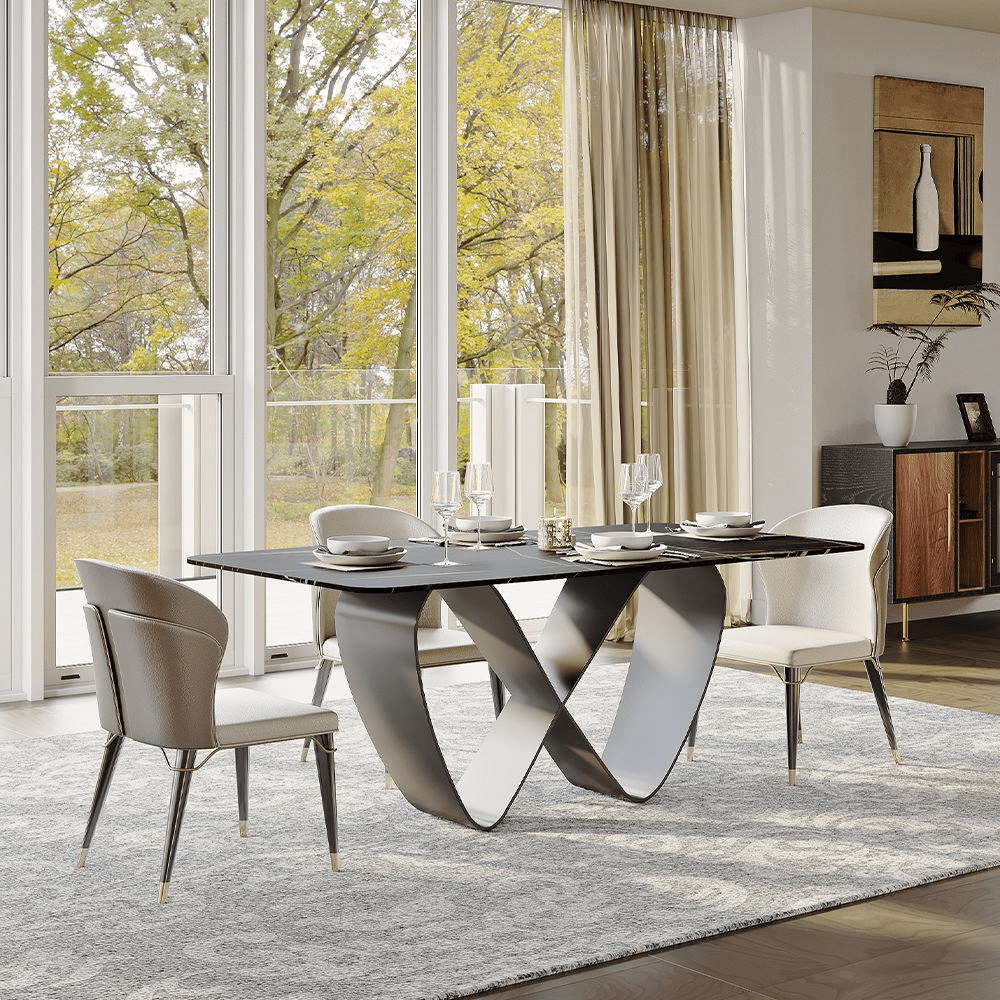NovaLux Rectangular Sintered Stone Dining Table - Exclusivia